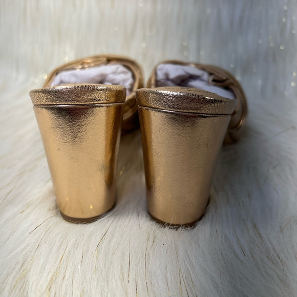 Comfortview Womens Bekah Sandals Copper Block Heels Knot Front Slip Ons 8 W New - Picture 6 of 6